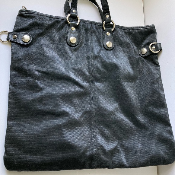 Hogan Tote Bag Coated Canvas Trend Media Black - Picture 9 of 11